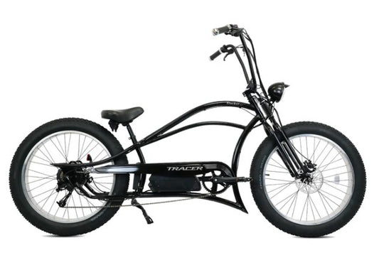 Tracer Tracker DS7 26" 7 Speed Stretch E-Bike with Classic Dual Springer Fork.